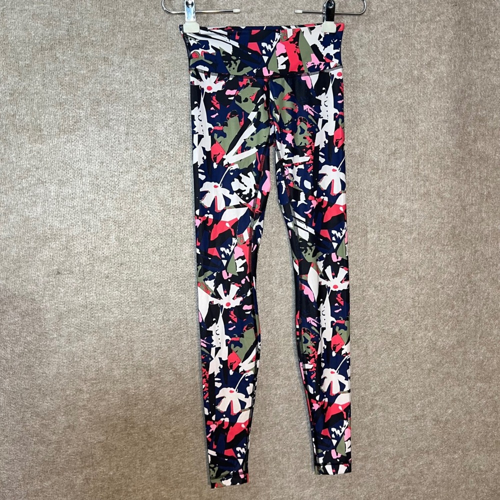 Lululemon Leggings 4 Abstract Floral Print High Rise Yoga Athletic Gym Wear